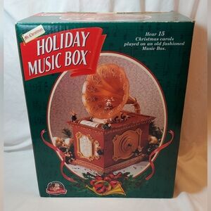 Holiday Music Box Vintage 1996 Mr Christmas 15 Carols Mice Gramophone